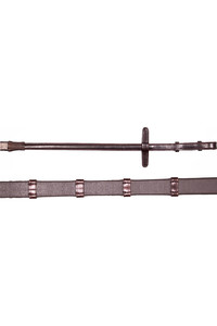 2023 Henry James Saddlery Xtreme Eventer Hybrid Rubber Reins with Leather Stoppers RR7 - Havana Brown